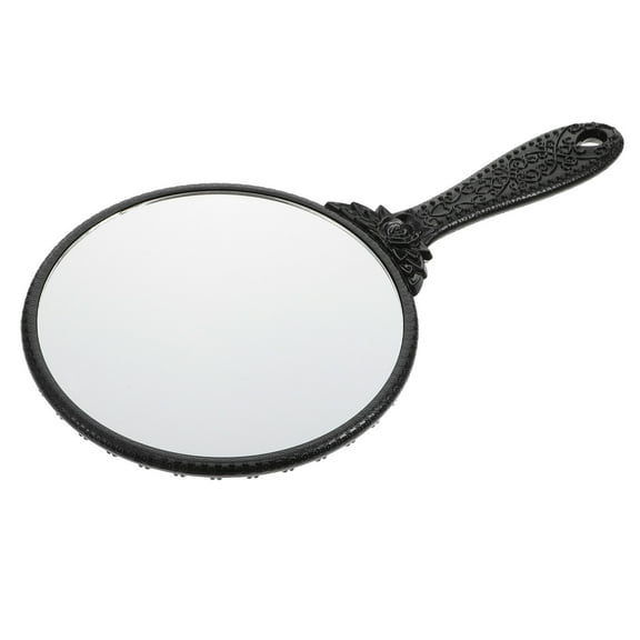 Cute Handheld Mirror Large Black Vintage with Handle Decorative Portable Miss