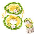 thumbnail image 1 of Cute Handmade Crochet Cat Hat & Collar Set, 6 Styles Fruit Animal Knit Outfit with Adjustable Ties, Pet Costumes, Cat Accessories for Kitten Photo Shoot & Party Dress-up-A, 1 of 7
