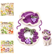 thumbnail image 1 of Cute Handmade Crochet Cat Hat & Collar Set, Cute Lemon Frog Bee Pumpkin Grape Minion Design, Pet Costumes, Cat Accessories for Halloween Holiday Cosplay-F, 1 of 7
