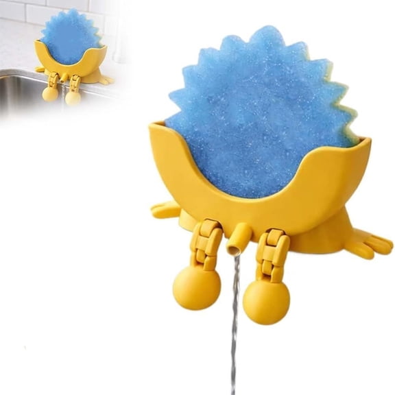 Cute Hanging Sponge Holder with Drainage and Legs, 2026 New 3D Printed Scrub Sponge Holders, Funny Sponge Stand for Kitchen Sink Edge & Counter Decor, Daily Cleaning(Without Sponge)