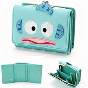 Cute Hangyodon Short PU Leather Wallet with Kiss Lock Portable Mini Coin Purse Daily Use and Gift