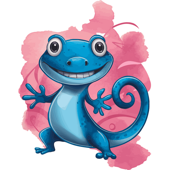 Cute Happy Baby Gecko Lizard Cartoon Art Animal Fun Colorful Animals Wall Art Sticker Designs Vinyl Stickers For Home House Nursery Playroom Walls Rooms Windows Bedroom Decoration Size (10x12 inch)