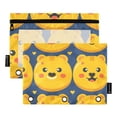 thumbnail image 1 of Cute Happy Bears 2 Pack Pencil Pouch for 3 Ring Binder Smooth Zipper Folders with Pockets Clear Window Pencil Case, 1 of 6