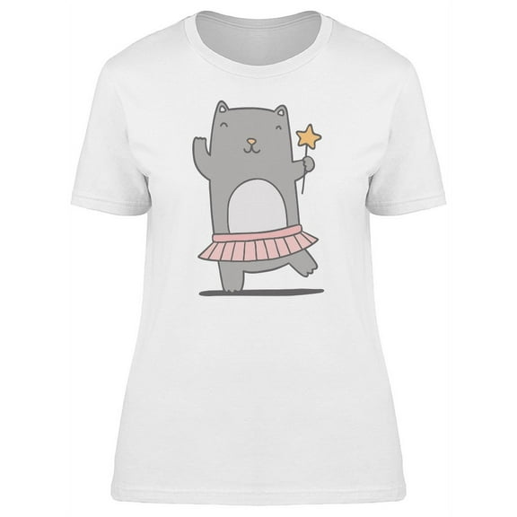 Cute Happy Cat Cartoon Tee Women's -Image by Shutterstock