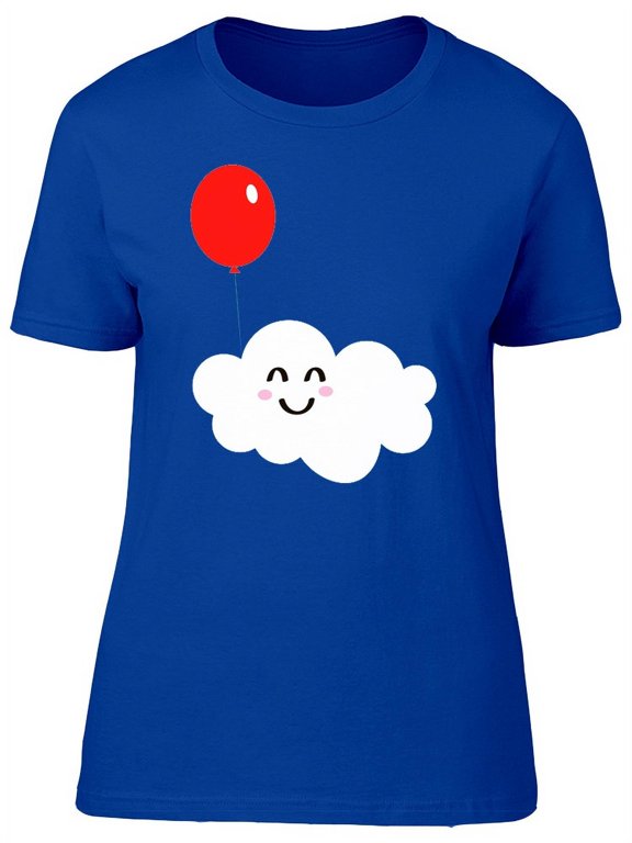 Cute Happy Cloud And Balloon T-Shirt Women -Image by Shutterstock, Female Medium