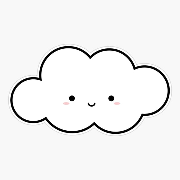 Cute Happy Cloud Character Art Vinyl Decal Sticker
