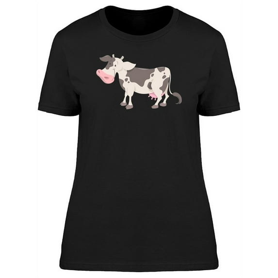 Cute Happy Cow Doodle T-Shirt Women -Image by Shutterstock, Female Medium