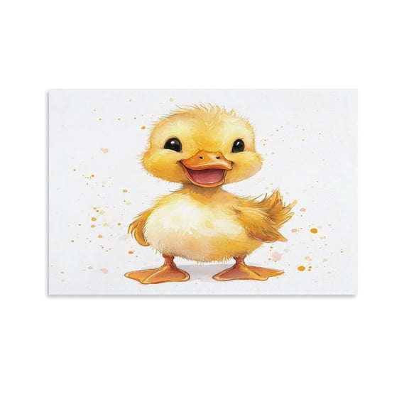 Cute Happy Duckling Wall Art for Bathroom Cute Duck Gifts Artwork Print Painting for Modern Home Living Room Bathroom Canvas Prints 08x12inch Unframed Wall Decor