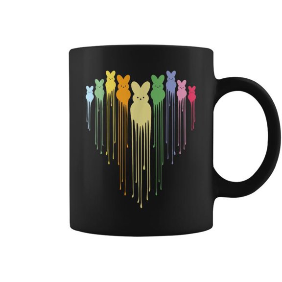 Cute Happy Easter Bunny Rabbit Heart Easter Day Heart Coffee Mugs