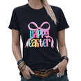 thumbnail image 1 of Cute Happy Easter Pastel Bow Gift Graphic Tees Womans T shirt White/Black S-5XL Tops, 1 of 4