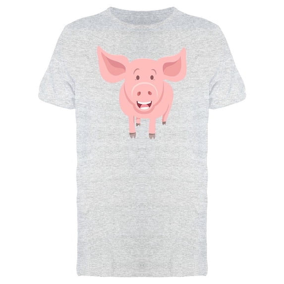 Cute Happy Farm Pig Cartoon Tee Men's -Image by Shutterstock
