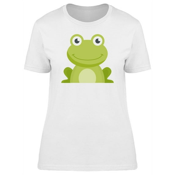 Cute Happy Frog Doodle Cartoon T-Shirt Women -Image by Shutterstock, Female Medium