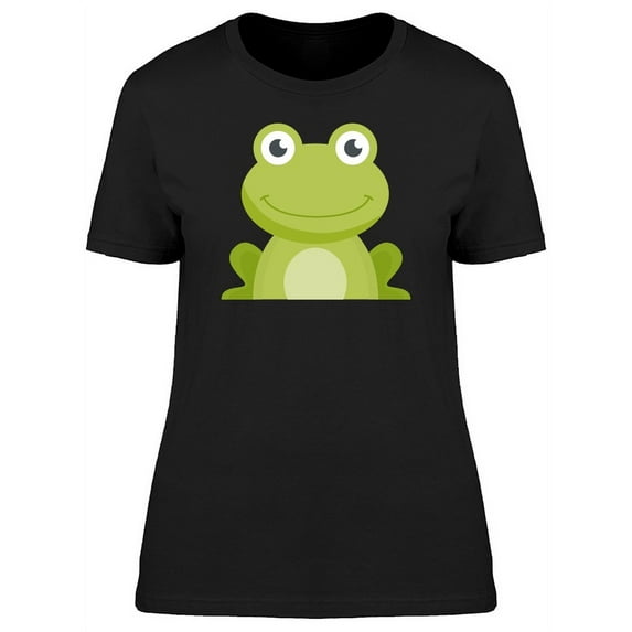 Cute Happy Frog Doodle Cartoon T-Shirt Women -Image by Shutterstock, Female XX-Large