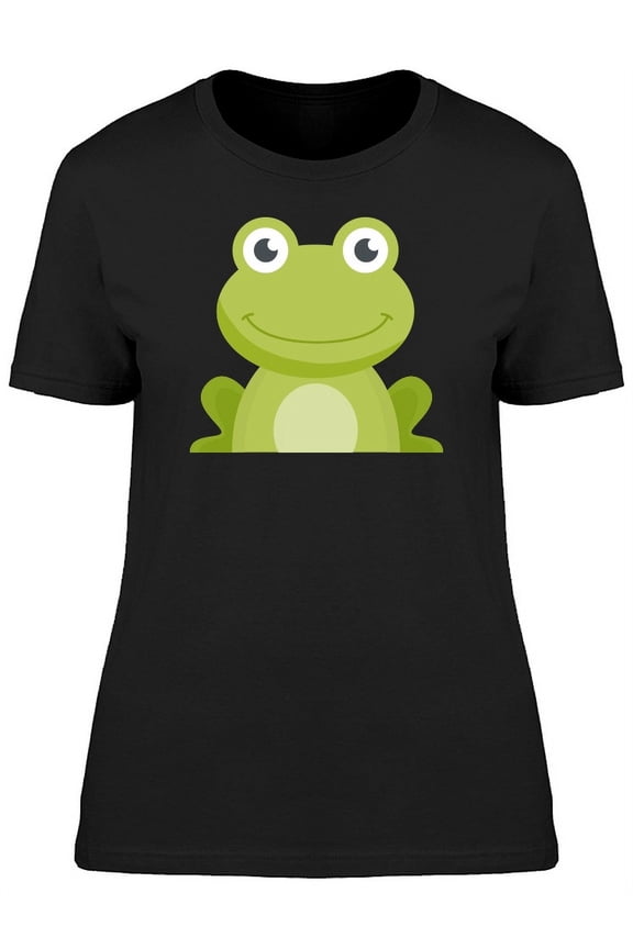 Cute Happy Frog Doodle Cartoon T-Shirt Women -Image by Shutterstock, Female x-Large