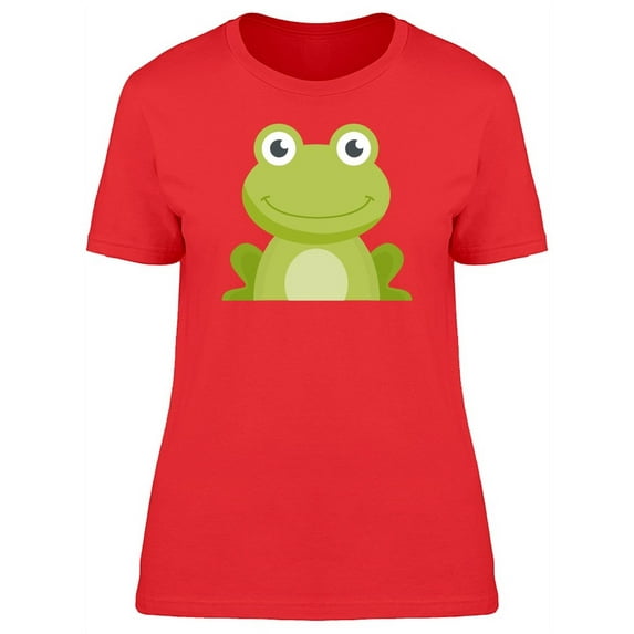 Cute Happy Frog Doodle Cartoon T-Shirt Women -Image by Shutterstock, Female x-Large