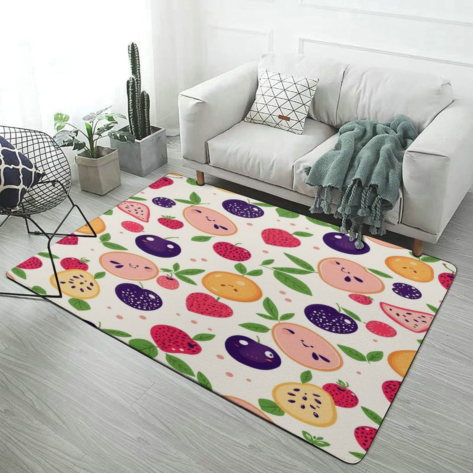 Cute Happy Fruits Carpets for Living Room Luxury Rations Sofa Table ...