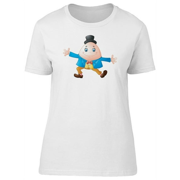 Cute Happy Humpty Dumpty Cartoon T-Shirt Women -Image by Shutterstock, Female Medium