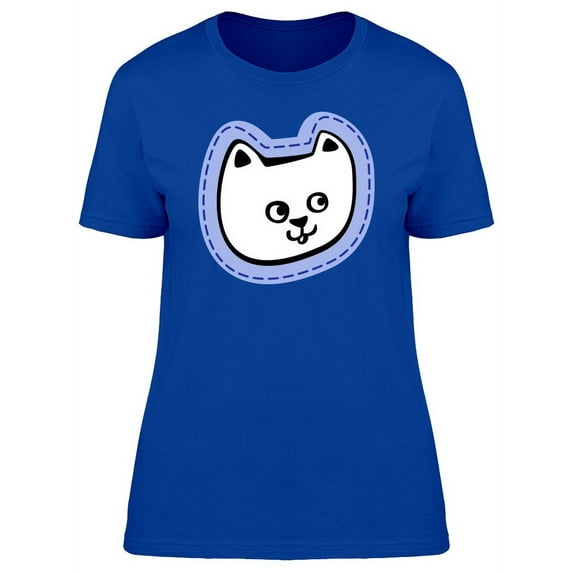 Cute Happy Kitten Doodle T-Shirt Women -Image by Shutterstock, Female Medium