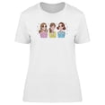 thumbnail image 1 of Cute Happy Ladies Cartoon T-Shirt Women -Image by Shutterstock, Female Large, 1 of 2