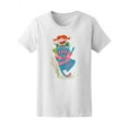 thumbnail image 1 of Cute Happy Monster Girl Cartoon T-Shirt Women -Image by Shutterstock, Female Medium, 1 of 2