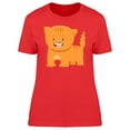 thumbnail image 1 of Cute Happy Orange Kitten Cartoon T-Shirt Women -Image by Shutterstock, Female Large, 1 of 2