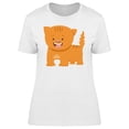thumbnail image 1 of Cute Happy Orange Kitten Cartoon T-Shirt Women -Image by Shutterstock, Female Small, 1 of 2