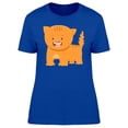thumbnail image 1 of Cute Happy Orange Kitten Cartoon T-Shirt Women -Image by Shutterstock, Female x-Large, 1 of 2