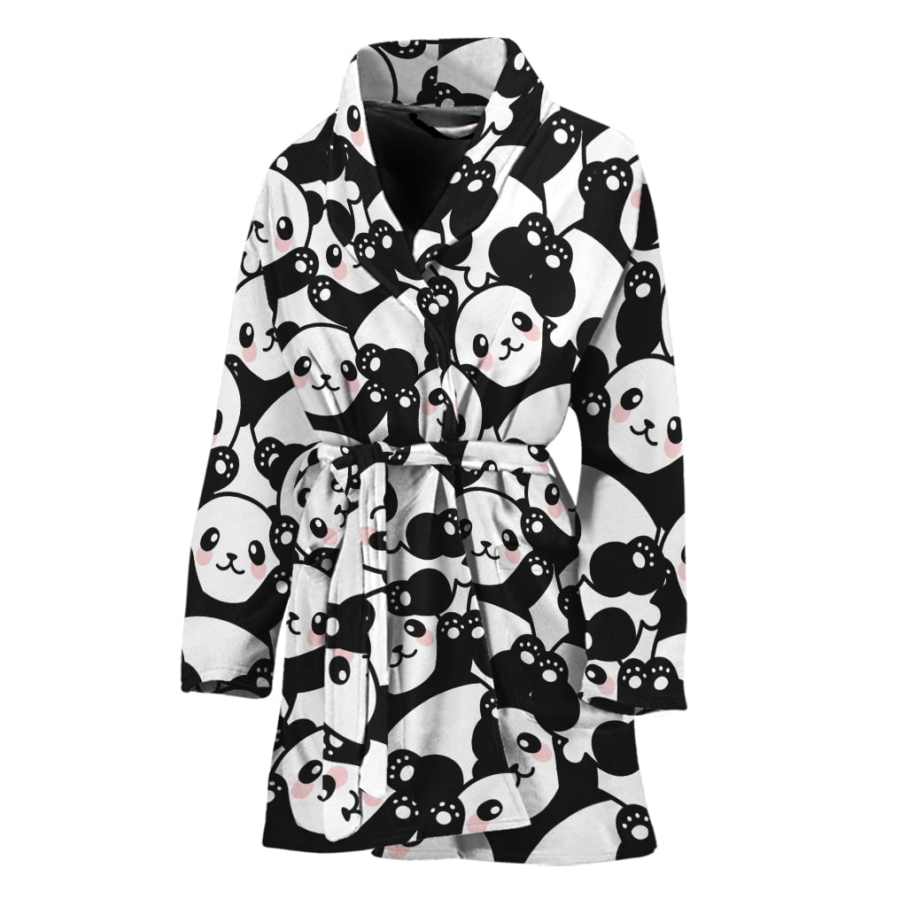 Panda Robe Cute Happy Panda Pattern Women Bathrobe One Size Univeral Fits, Panda ...