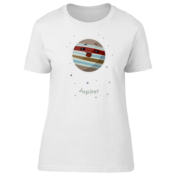 Cute Happy Planet Jupiter T-Shirt Women -Image by Shutterstock, Female Medium