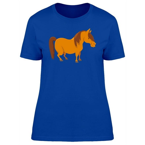 Cute Happy Pony Cartoon T-Shirt Women -Image by Shutterstock, Female Medium