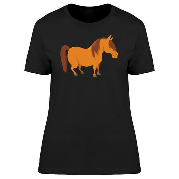 Cute Happy Pony Cartoon T-Shirt Women -Image by Shutterstock, Female x-Large