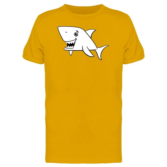 Cute Happy Shark Doodle Cartoon T-Shirt Men -Image by Shutterstock, Male XX-Large