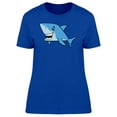 thumbnail image 1 of Cute Happy Shark Mascot Cartoon T-Shirt Women -Image by Shutterstock, Female Large, 1 of 2