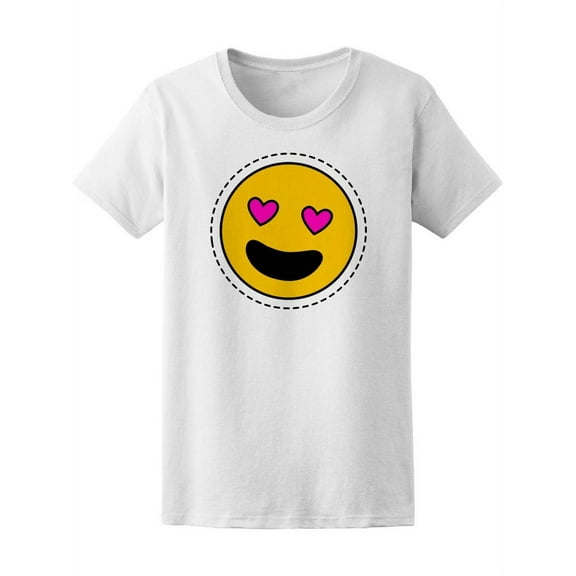 Cute Happy Smile In Love, Doodle T-Shirt Women -Image by Shutterstock, Female Large