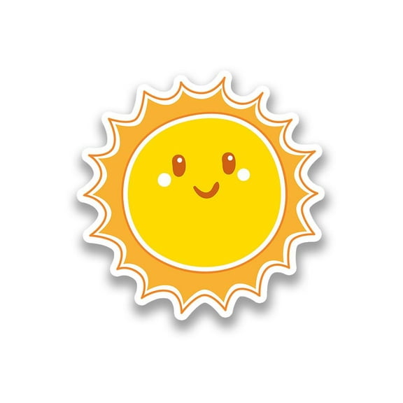 Cute Happy Sun Sticker -Smartprints Designs, Vinyl Sticker