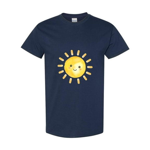 Cute Happy Sun Sunshine Summer Kawaii Face Smiling Graphic T-Shirt, for men & women, up to size 5XL