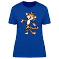 thumbnail image 1 of Cute Happy Tiger Cartoon T-Shirt Women -Image by Shutterstock, Female Large, 1 of 2