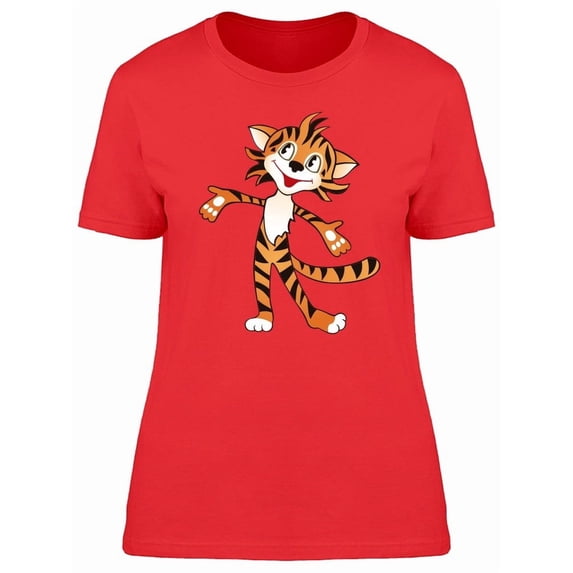 Cute Happy Tiger Cartoon Tee Women's -Image by Shutterstock