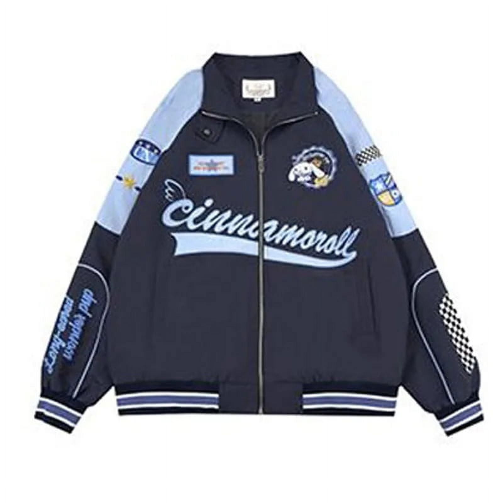 Cute Harajuku Sanrio Cinnamon Roll Inspired Race Track Jacket Sanrio