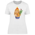 thumbnail image 1 of Cute Hare Holding Leaves T-Shirt Women -Image by Shutterstock, Female x-Large, 1 of 2