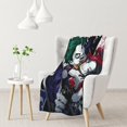 Cute Harley Quinn and Joker Blanket for Couch Bed Throw Blanket