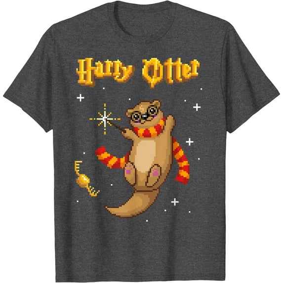Cute Harry Otter Parody Funny Softystyle Unisex T-Shirt,Dark Heather Grey Color,Size XL