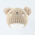 thumbnail image 1 of Cute Hats for Toddlers Pom-Pom Fleece Lined Graphic Beanies 0-3 Years Boys Girls Thermal Warm Chunky Knitted Winter Skull Cap Hat, 1 of 3