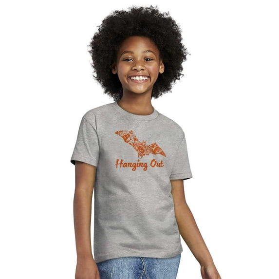 Cute Haunted House Halloween Bat Crewneck T Shirts Boy Girl Teen Brisco Brands X
