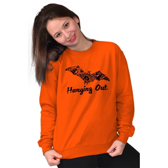 Cute Haunted House Halloween Bat Sweatshirt for Men or Women Brisco Brands S