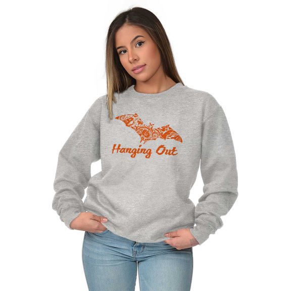 Cute Haunted House Halloween Bat Sweatshirt for Men or Women Brisco Brands X