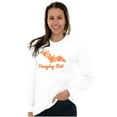 thumbnail image 1 of Cute Haunted House Halloween Bat Women's Long Sleeve T Shirt Brisco Brands L, 1 of 6