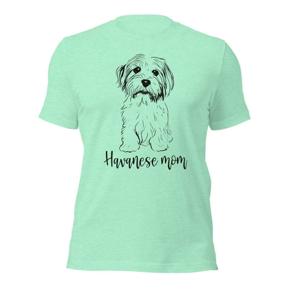 Cute Havanese Dog Mom T-Shirt, Graphic Tee for Pet Lovers (Heather Mint, 4XL)