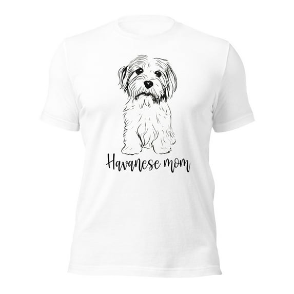 Cute Havanese Dog Mom T-Shirt, Graphic Tee for Pet Lovers (White, 5XL)