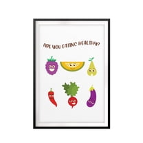 Cute Healthy Eating 5 x 7 UNFRAMED Print Emoji Wall Art
